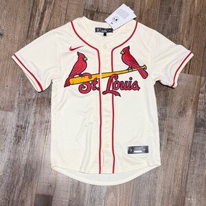 Nike Cream and Red Cardinals Baseball Jersey